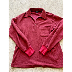 Retro Vintage Career Club Red Long Sleeve Mens Medium Pull Over Shirt